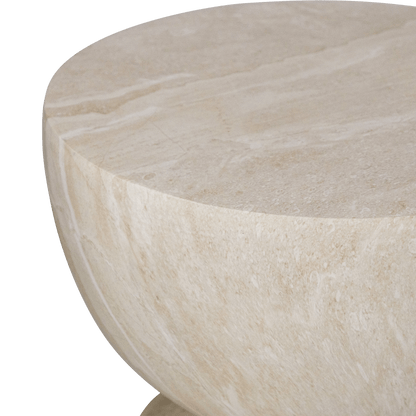 Milano Side Table in MGO Travertine Finish