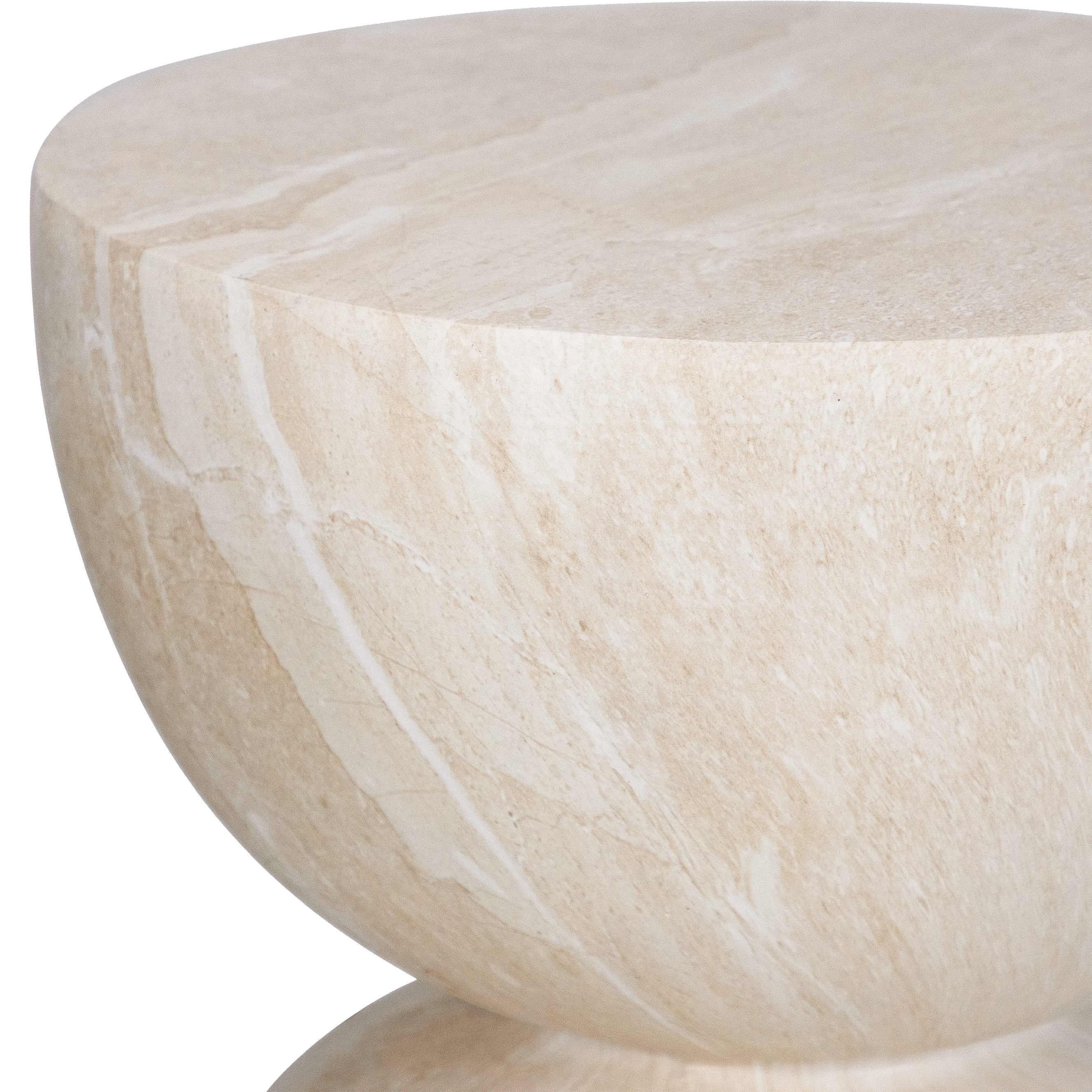 Milano Side Table in MGO Travertine Finish