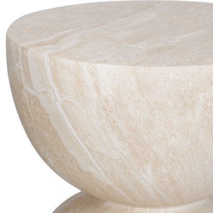 Milano Side Table in MGO Travertine Finish