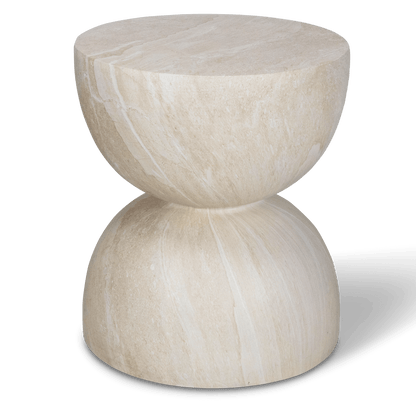 Milano Side Table in MGO Travertine Finish