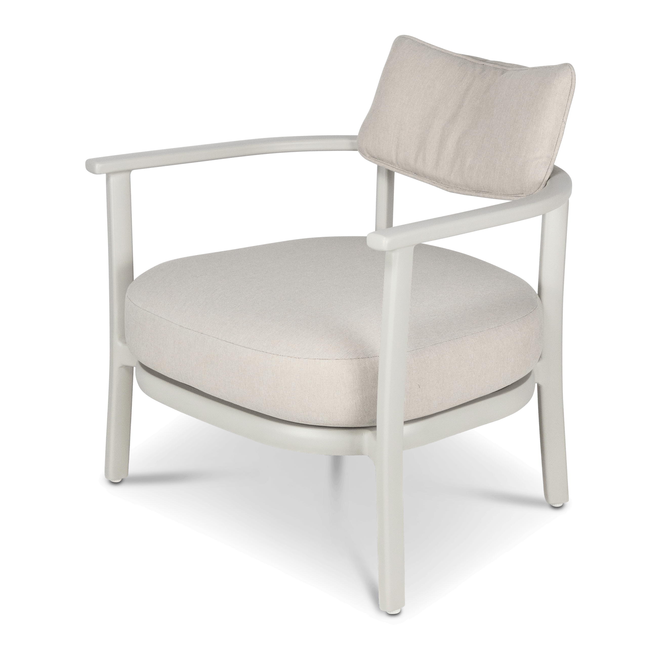 Monterra Occasional Chair in Silk Beige with Olefin Cushions and Removable Back Rest Cushion
