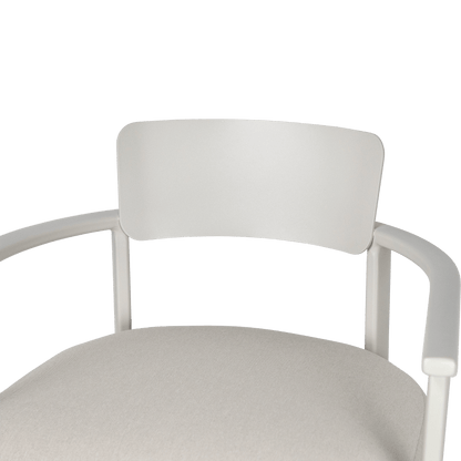 Monterra Occasional Chair in Silk Beige with Olefin Cushions and Removable Back Rest Cushion
