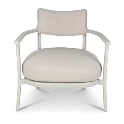 Monterra Occasional Chair in Silk Beige with Olefin Cushions and Removable Back Rest Cushion