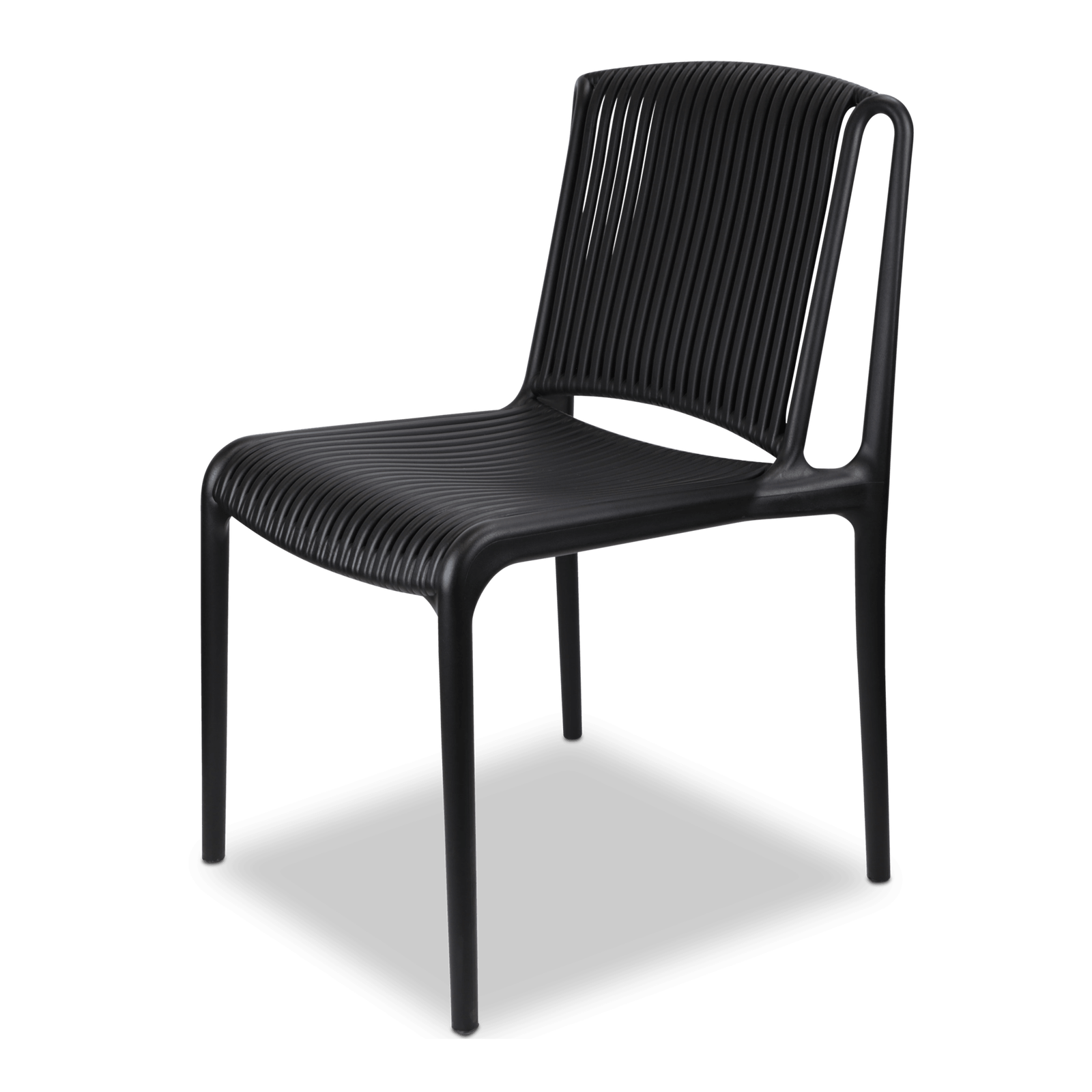 Morocco Outdoor Extension Table in Gunmetal with Polypropylene Chairs - The Furniture Shack