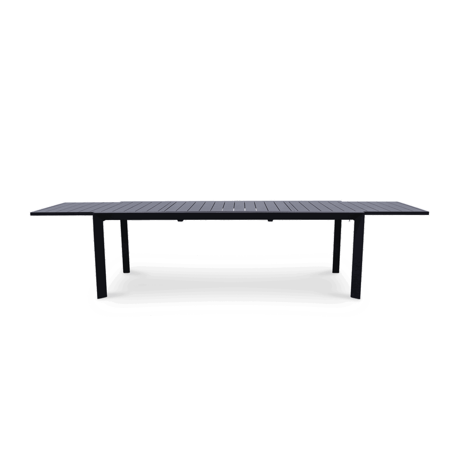 Morocco Outdoor Extension Table in Gunmetal with Polypropylene Chairs - The Furniture Shack