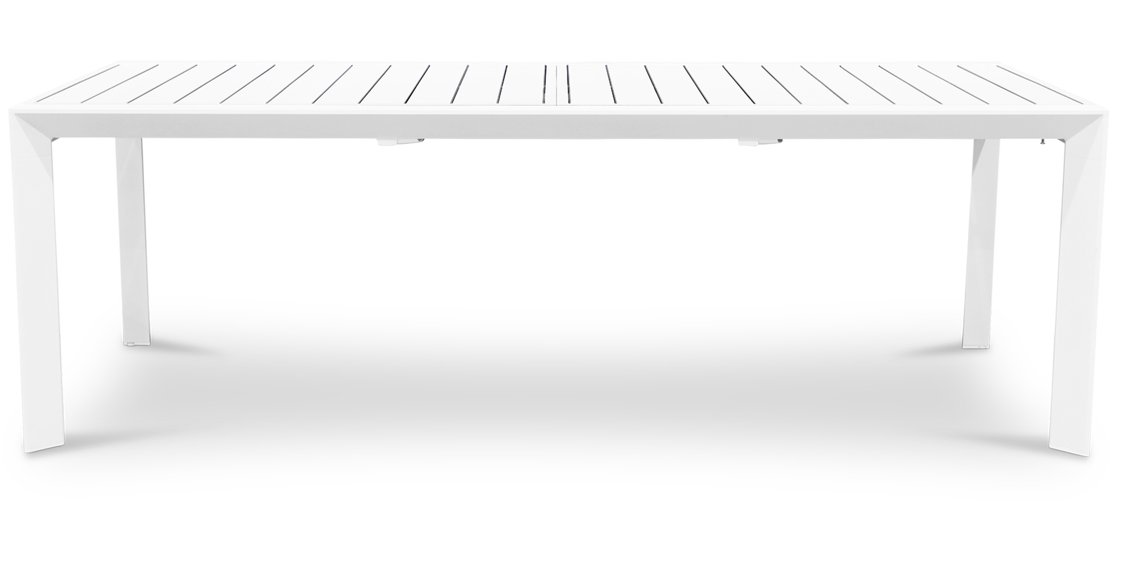 Morocco Outdoor Extension Table in White with Aluminium Chairs - The Furniture Shack