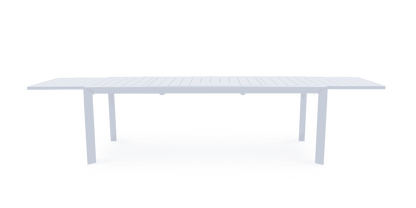 Morocco Outdoor Extension Table in White with Polypropylene Chairs - The Furniture Shack