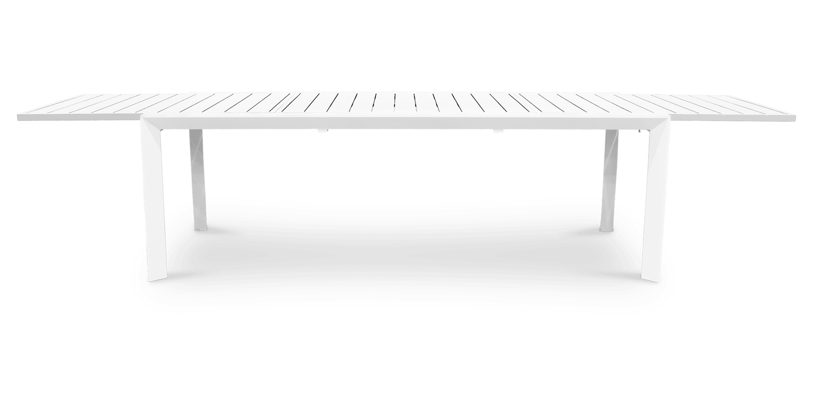 Morocco Outdoor Extension Table in White with Rope Chairs - The Furniture Shack