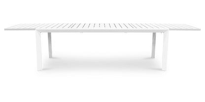 Morocco Outdoor Extension Table in White with Rope Chairs - The Furniture Shack