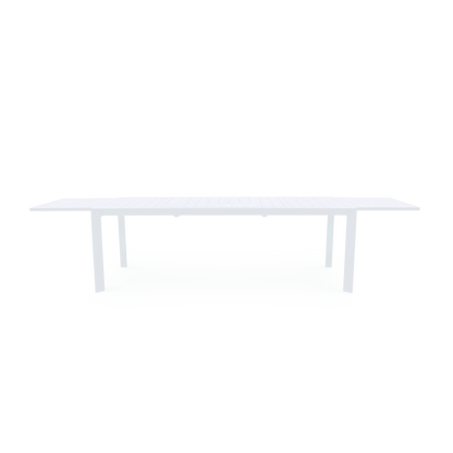 Morocco Outdoor Extension Table in White with Rope Chairs - The Furniture Shack