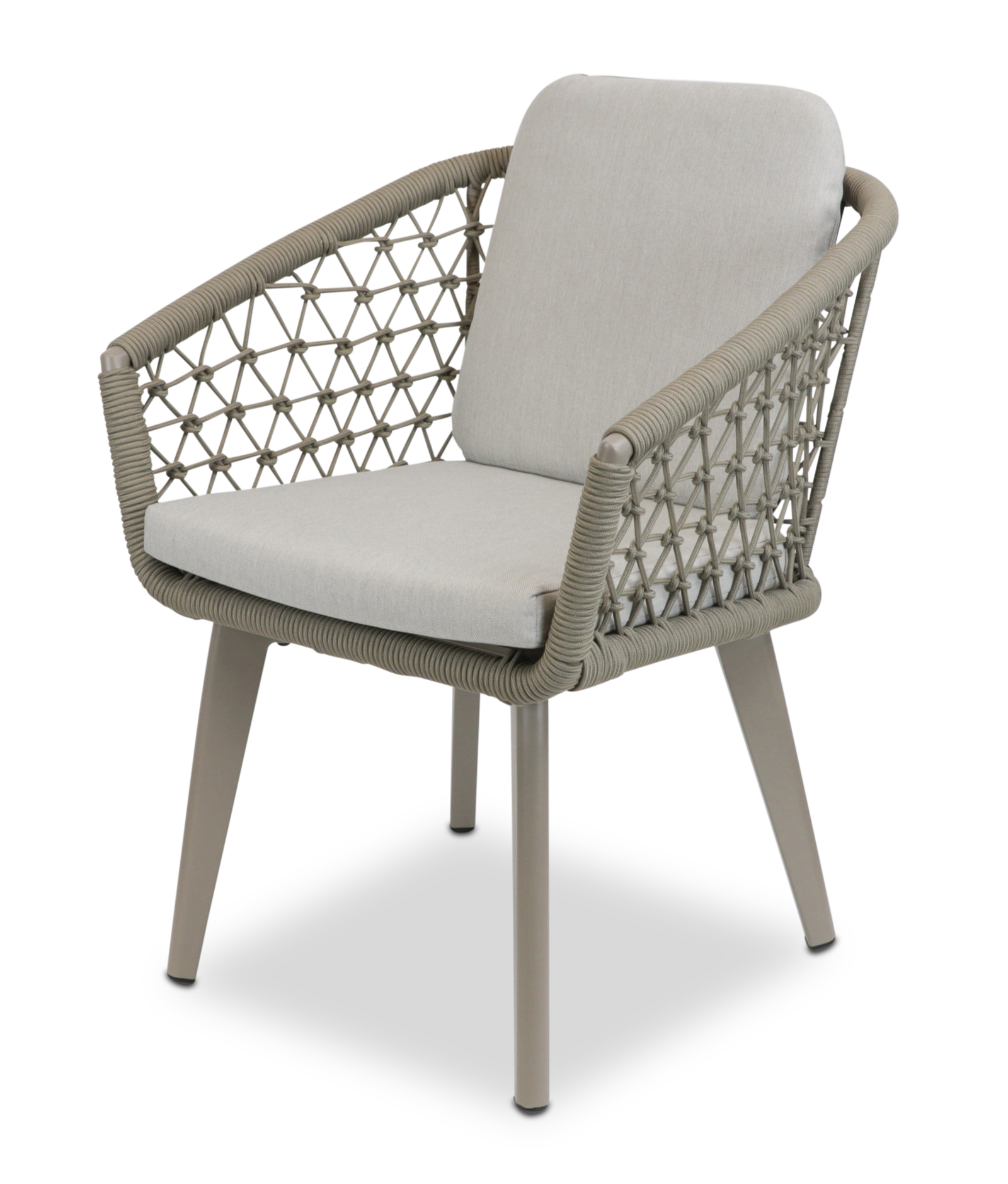 Morocco Outdoor Extension Table in White with Rope Chairs - The Furniture Shack