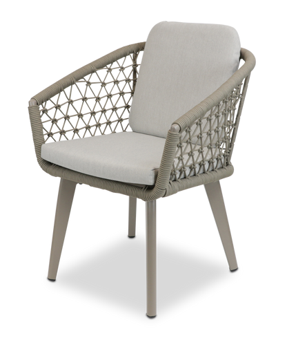 Morocco Outdoor Extension Table in White with Rope Chairs - The Furniture Shack