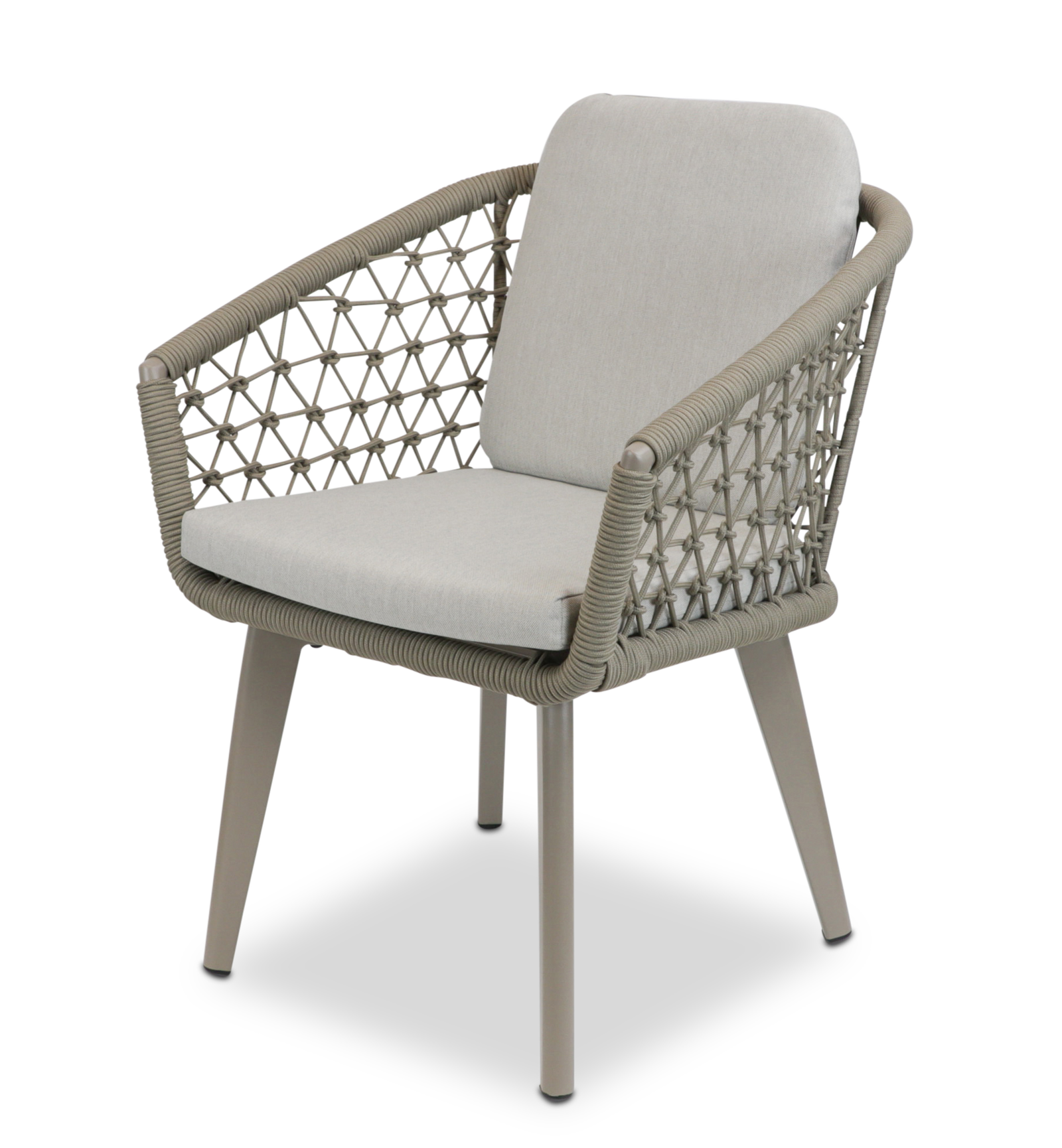 Morocco Outdoor Extension Table in White with Rope Chairs - The Furniture Shack