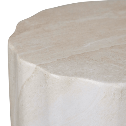 Napoli Side Table in MGO Travertine Finish