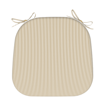 *IN STORE PICK UP ONLY* Tahiti Natural Stripe Rounded Outdoor Chair Pad - 40x42x5cm