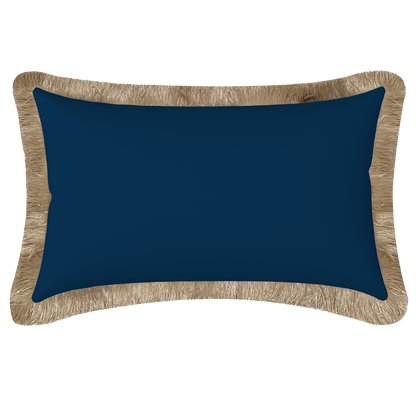 Tahiti Navy - 30x50cm Fringed Outdoor Cushion