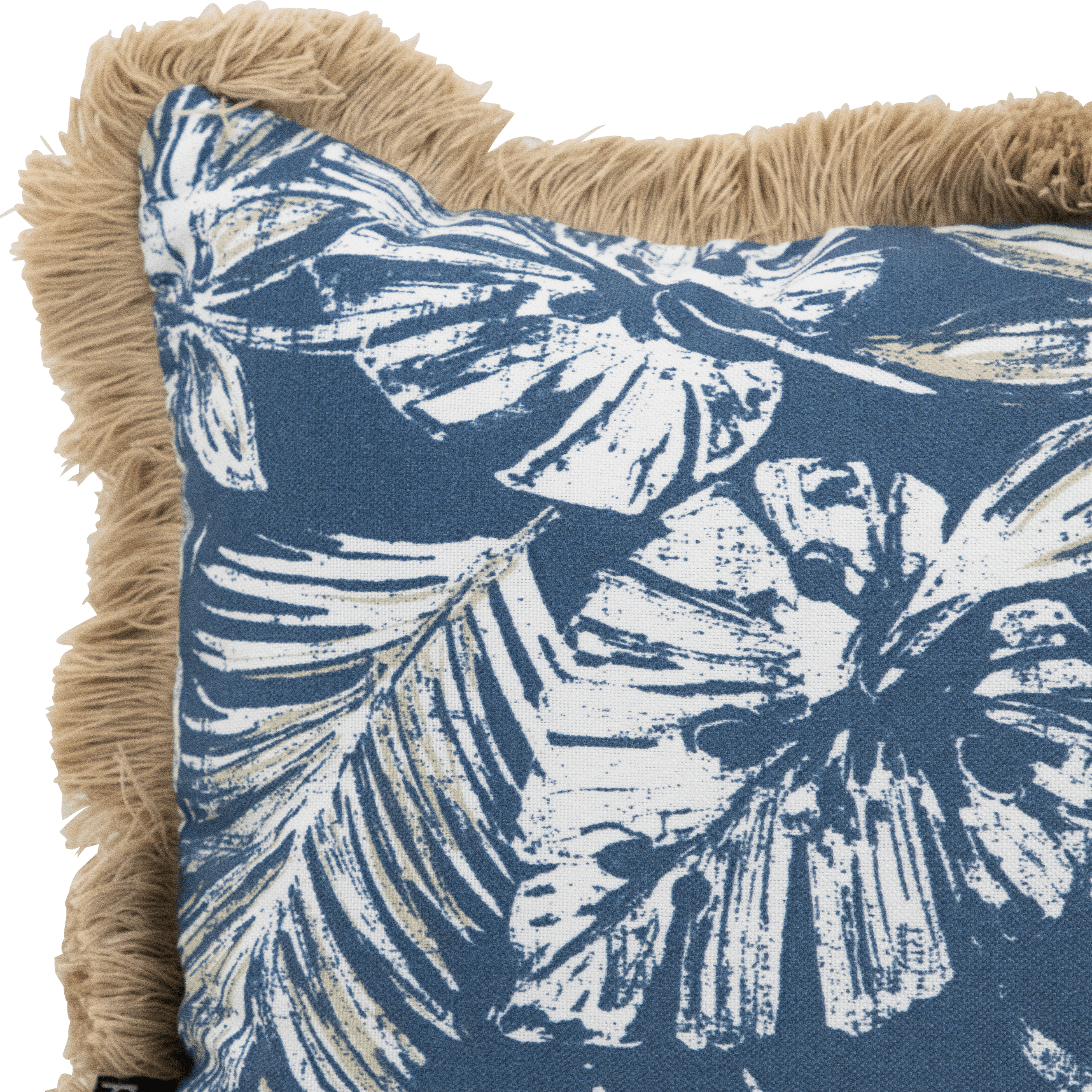 *IN STORE PICK UP ONLY* Tahiti Navy Escape - 50x50cm Fringed Outdoor Cushion