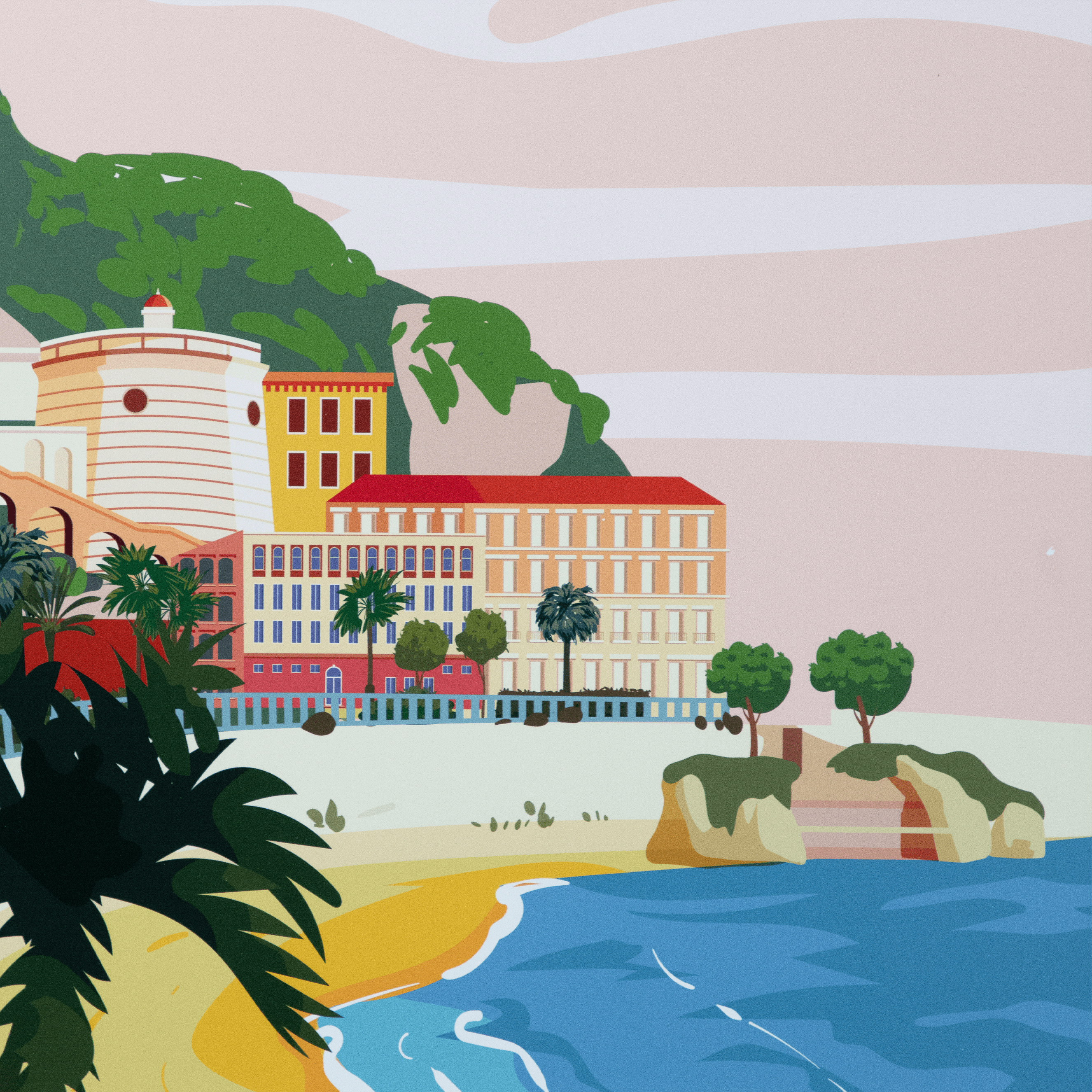 *IN STORE PICK UP ONLY* Nice Cote D Azur - 60 x 100cm Outdoor UV Wall Art with Beech Aluminium Frame