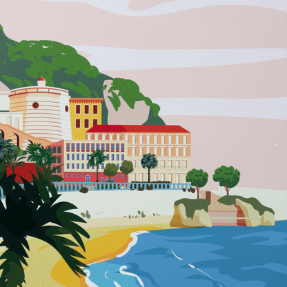 *IN STORE PICK UP ONLY* Nice Cote D Azur - 60 x 100cm Outdoor UV Wall Art with Beech Aluminium Frame