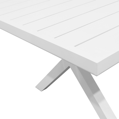 Noosa Aluminium Dining Table in Arctic White