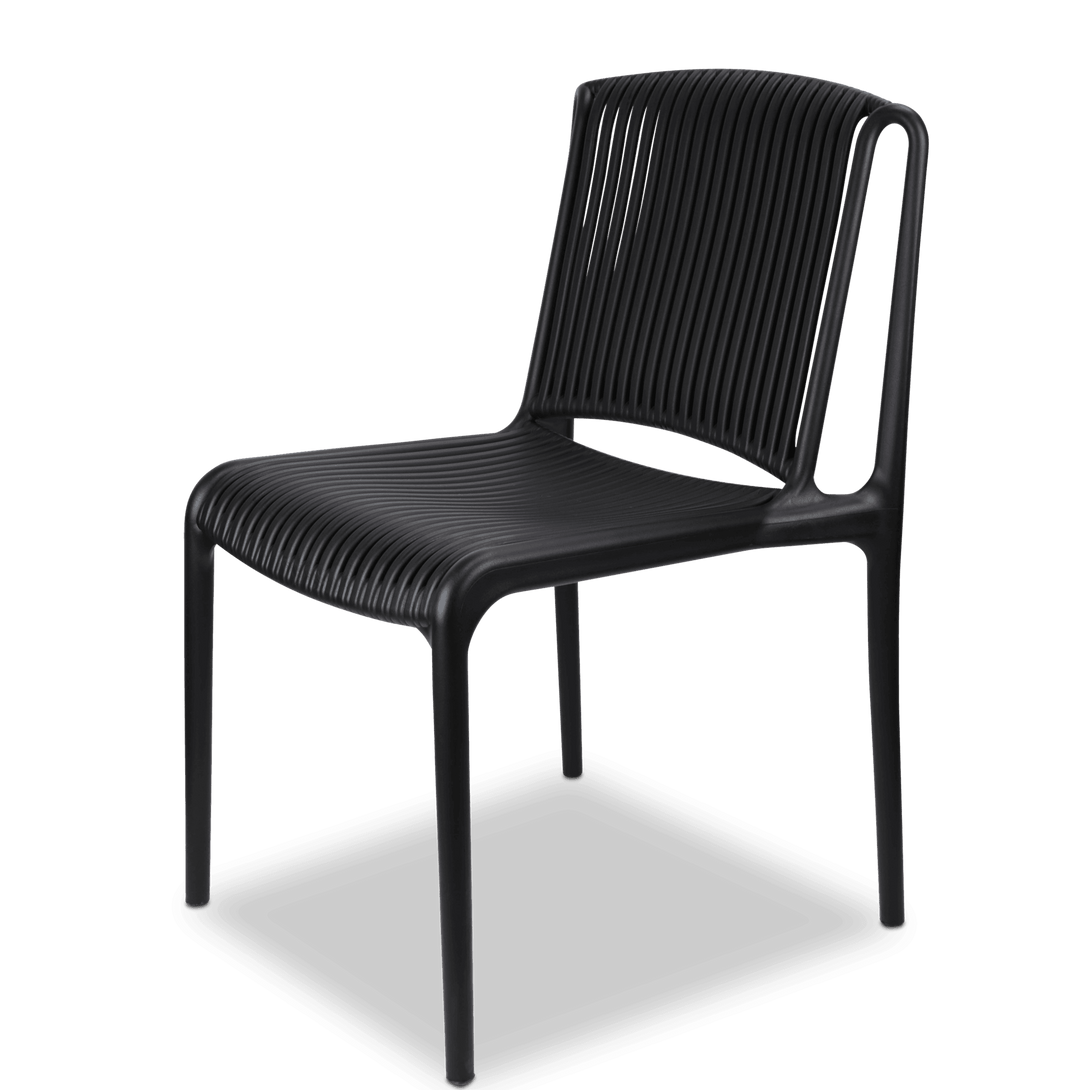 Bahamas Rectangle 7 Piece Outdoor Setting in Gunmetal with UV Plastic Outdoor Chairs (PP)