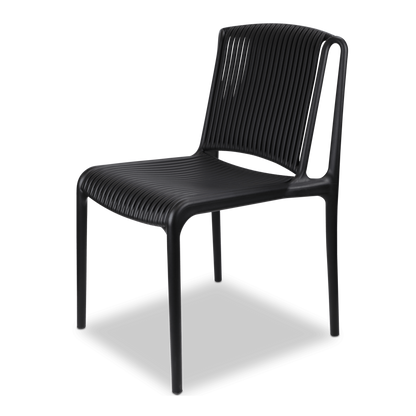 Paros UV Plastic Outdoor Chair (PP) in Midnight Black