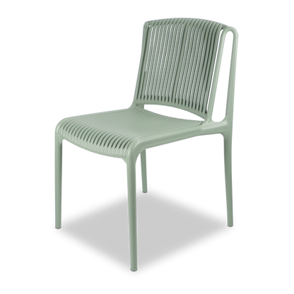 Cafe Collection Square 3pc Dining Suite in Arctic White with UV Plastic Chairs (PP)