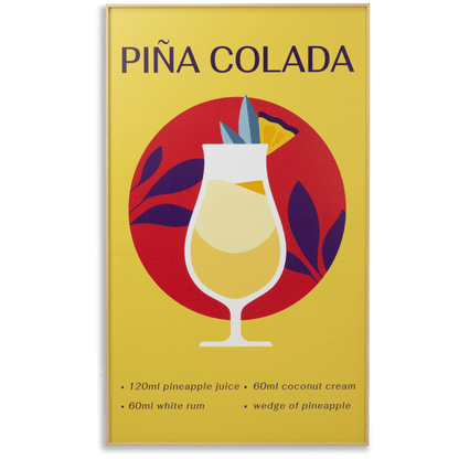 *IN STORE PICK UP ONLY* Pina Colada - 60 x 100cm Outdoor UV Wall Art with Beech Aluminium Frame