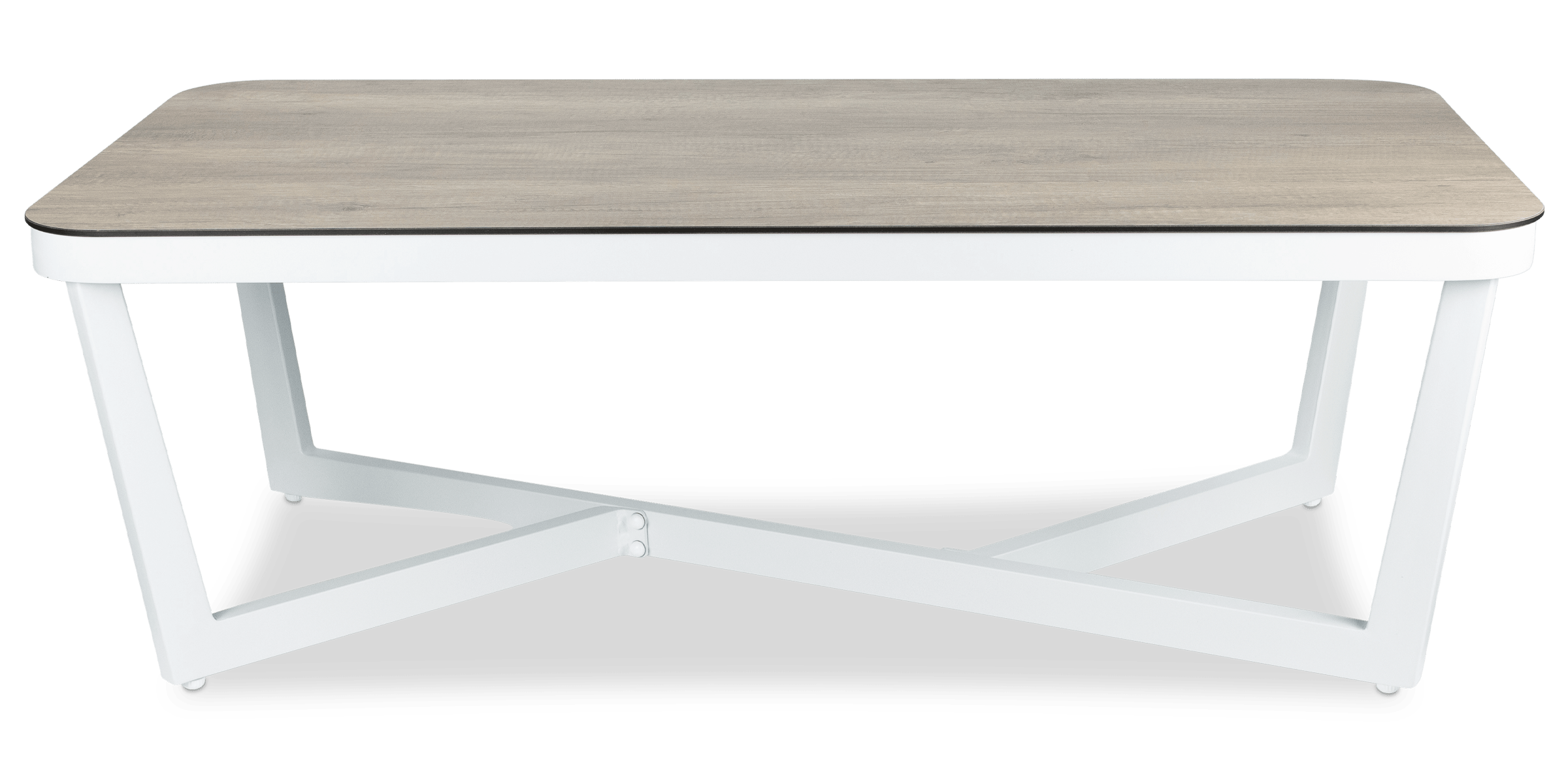 Porto Outdoor Coffee Table in Arctic White Aluminium Frame with HPL Accent
