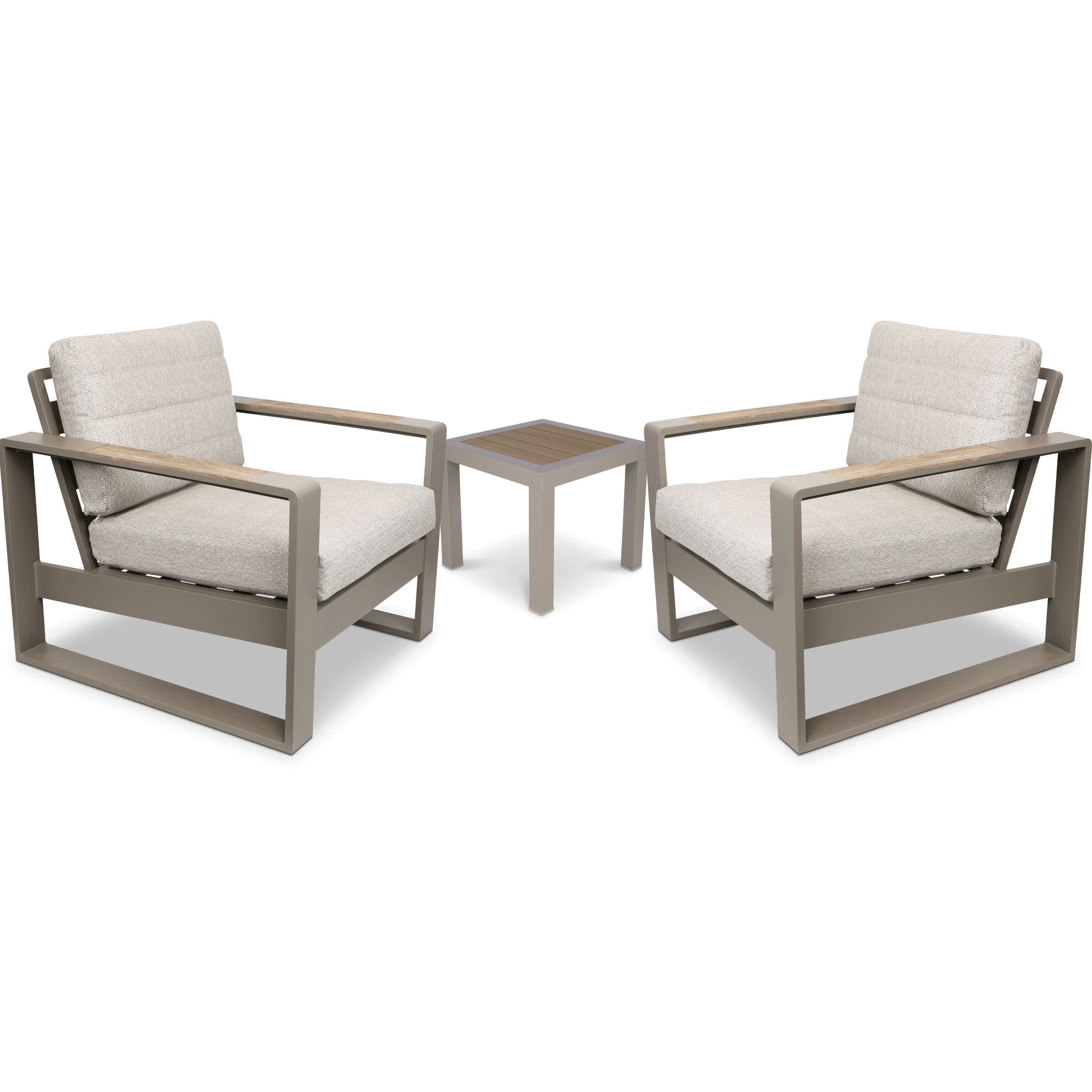 Positano 3pc Occasional Set in Taupe with Atlanta Side Table