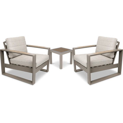 Positano 3pc Occasional Set in Taupe with Atlanta Side Table