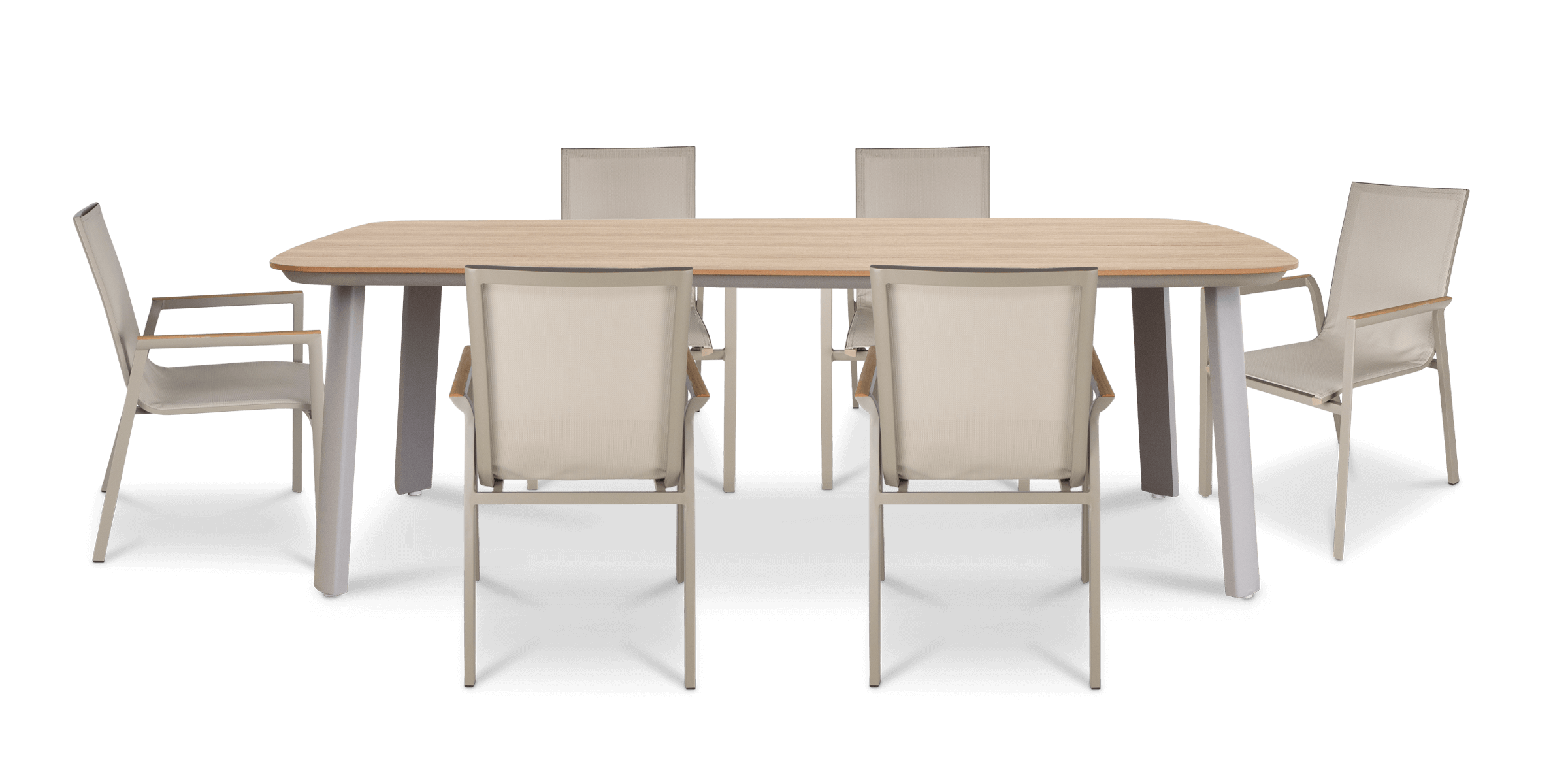 Providence 7pc Dining Set in Taupe Aluminium and Polywood Top