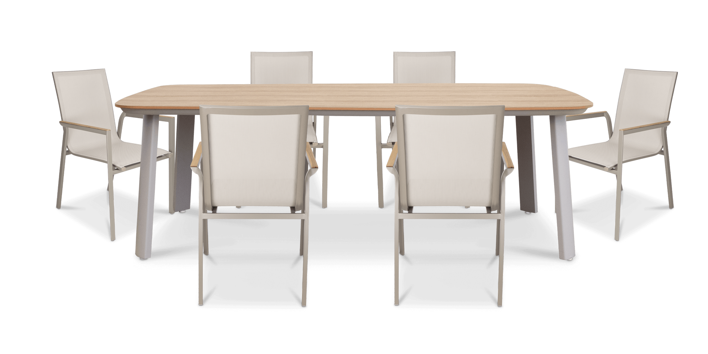 Providence 7pc Dining Set in Taupe Aluminium and Polywood Top