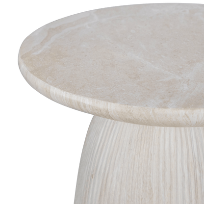 Roma Side Table in MGO Travertine Finish
