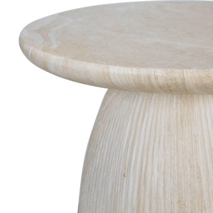 Roma Side Table in MGO Travertine Finish