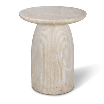 Roma Side Table in MGO Travertine Finish