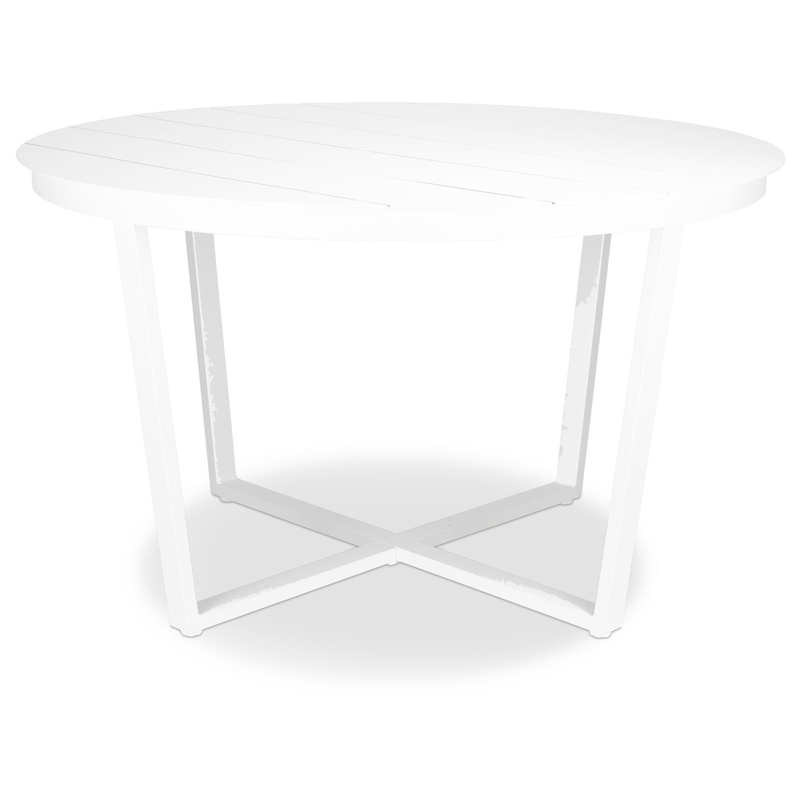 Round Outdoor Dining Table - Amalfi in Arctic White Aluminium - The Furniture Shack