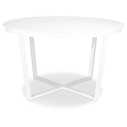Round Outdoor Dining Table - Amalfi in Arctic White Aluminium - The Furniture Shack