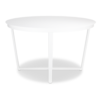 Round Outdoor Dining Table - Amalfi in Arctic White Aluminium - The Furniture Shack