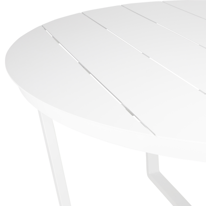 Round Outdoor Dining Table - Amalfi in Arctic White Aluminium - The Furniture Shack