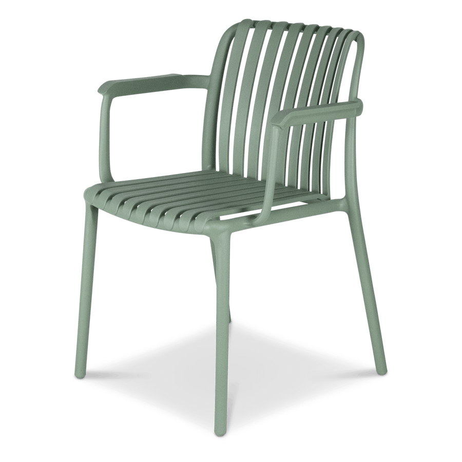 Salerno UV Polypropylene Premium Dining Chair with Arm in Sage