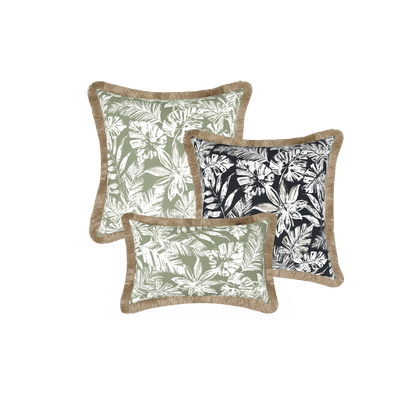 Tahiti Outdoor Cushions Stylist Selection - Sage with Black Escape 3pc