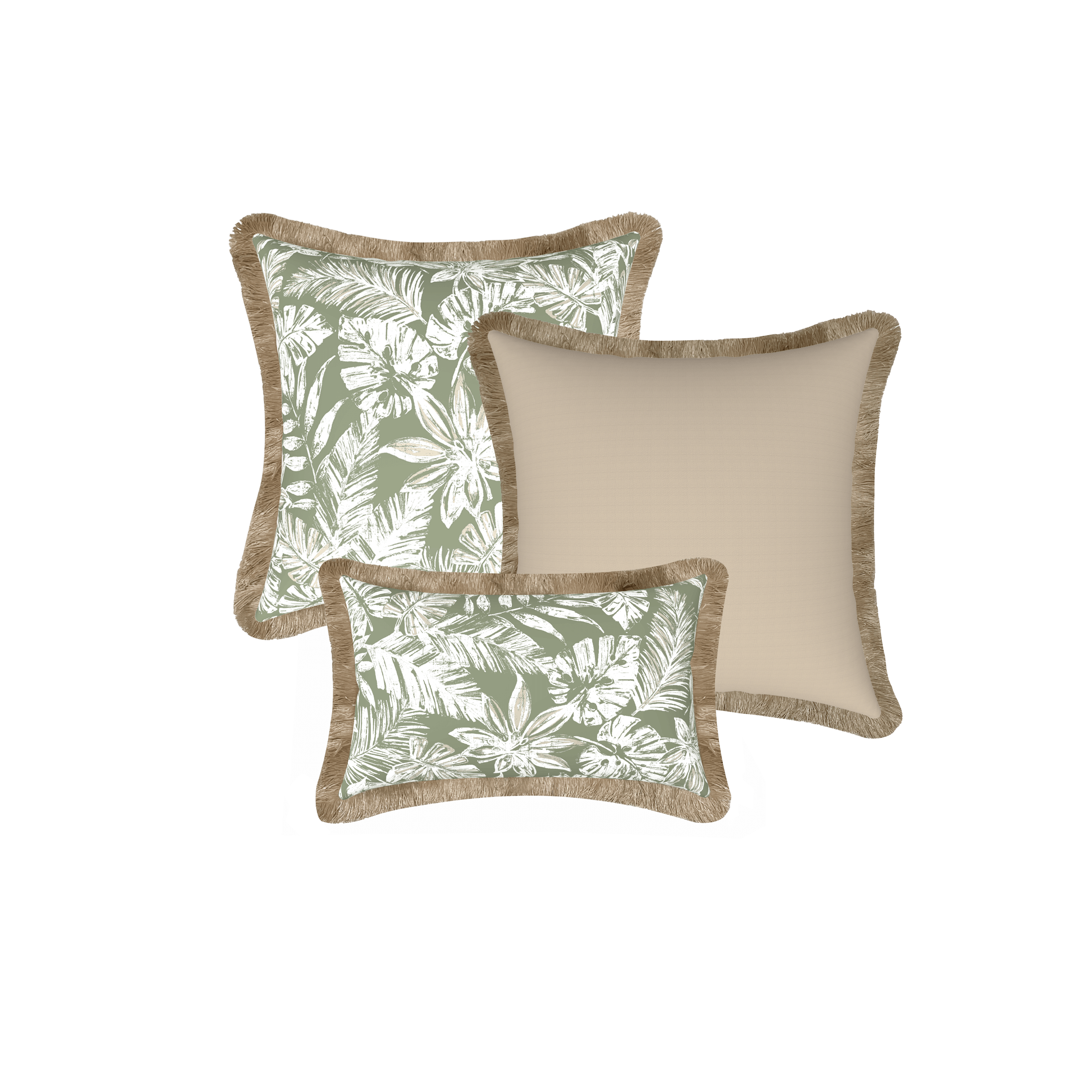 Tahiti Outdoor Cushions Stylist Selection - Sage Escape with Sand 3pc