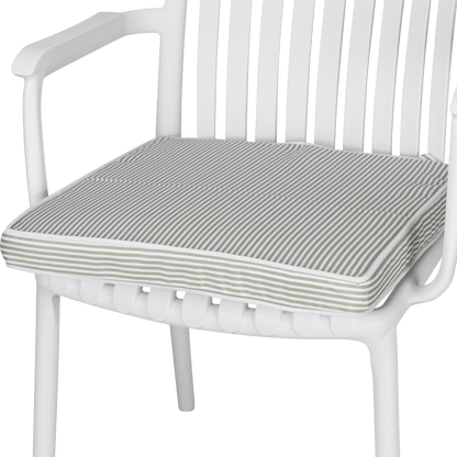 Tahiti Sage Stripe Square Outdoor Chair Pad - 43x43x4cm