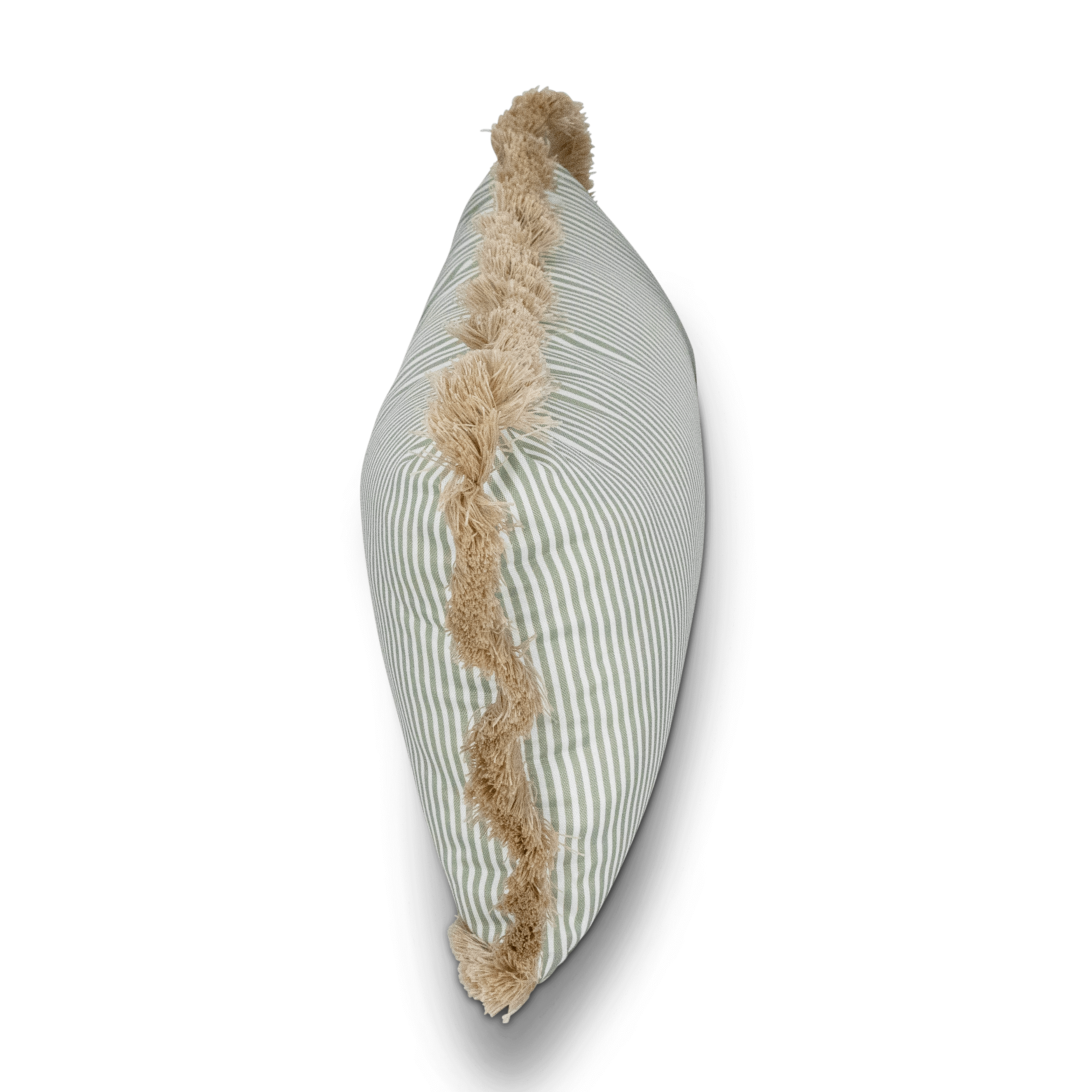 Tahiti Sage Stripe - 30x50cm Fringed Outdoor Cushion