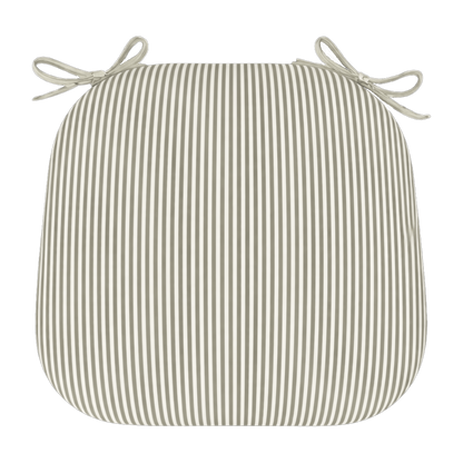 Tahiti Sage Stripe Rounded Outdoor Chair Pad - 40x42x5cm