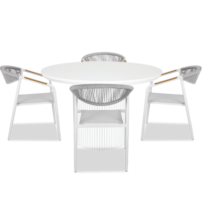 Sanctuary Round 5pc Dining Setting with Rope Chairs