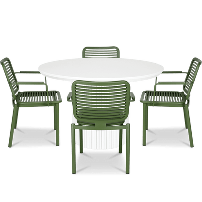 Sanctuary Round 5pc Dining Setting with Aluminium Chairs