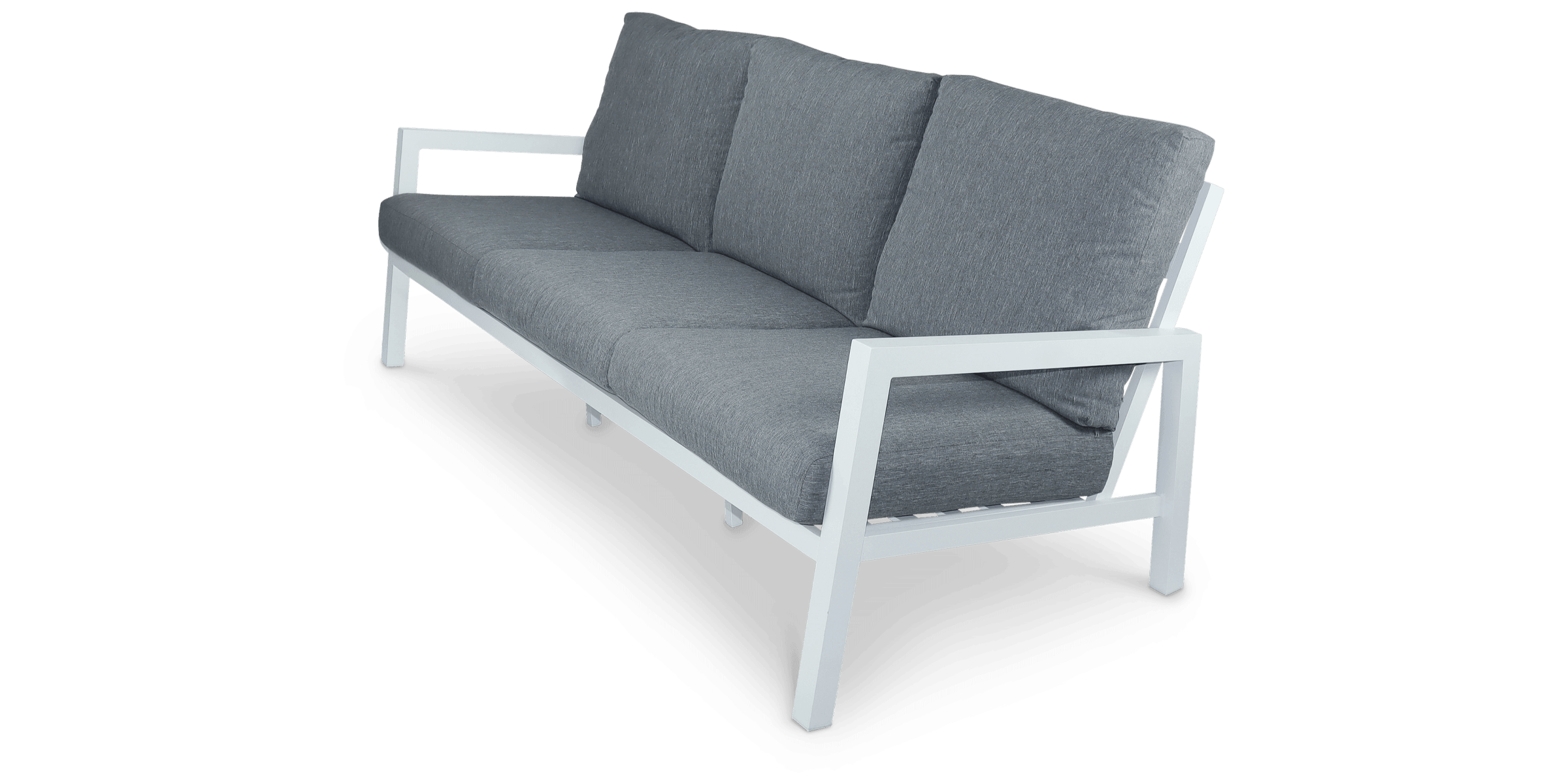 San Sebastian 3 Seater in Arctic White with Platinum Olefin Cushions