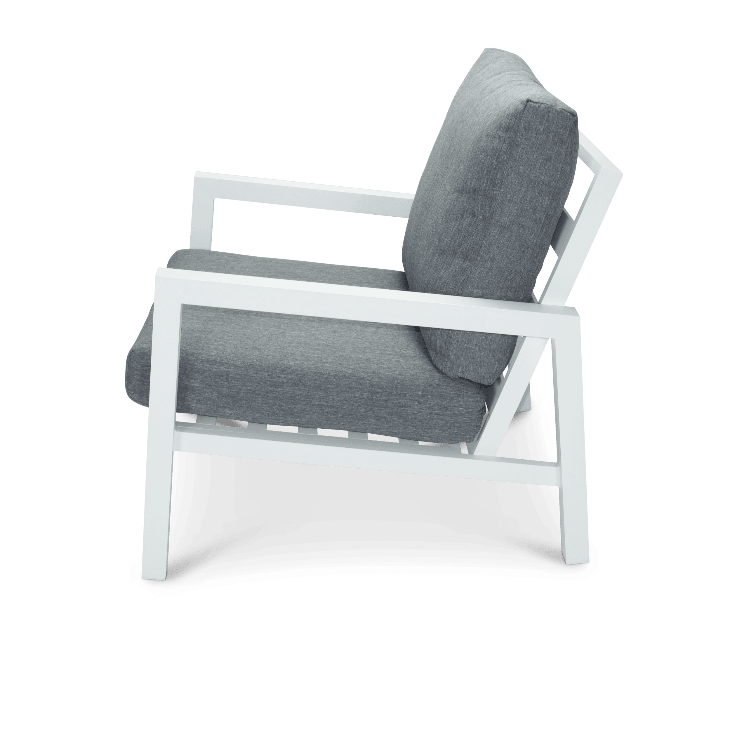 San Sebastian Outdoor Armchair in Arctic White with Platinum Olefin Cushions